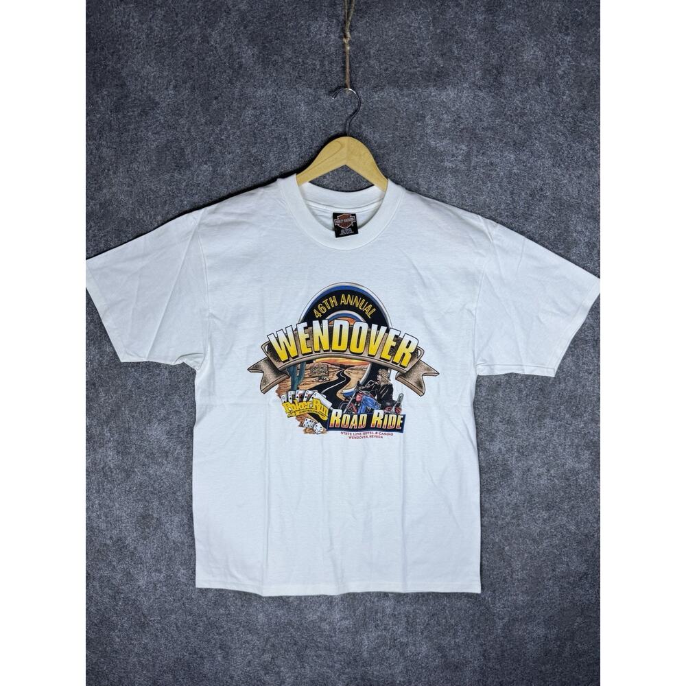 Vintage Harley Davidson “Wendover 47th Annual Road Ride” Poker Run T Shirt Large